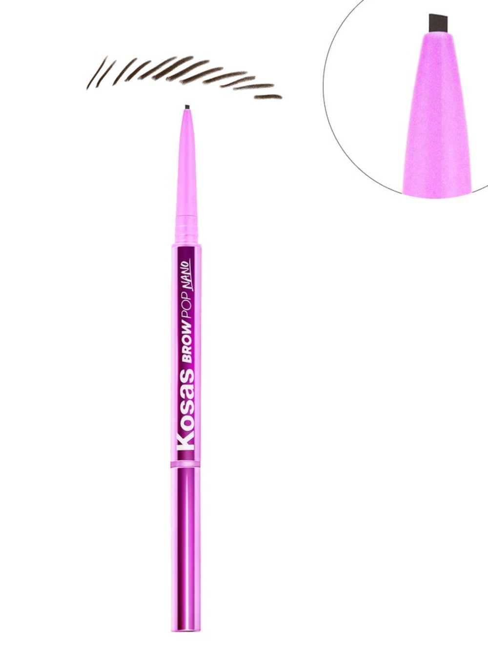NIB Kosas Brow Pop NanoUltra-Fine Detailing Pencil - Brown Black